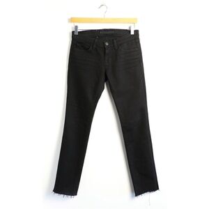 J Brand Theory black Pencil Leg skinny jeans low rise 25 gothic raw hem stretch